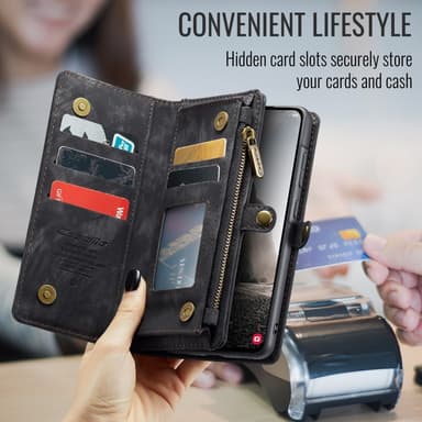 CaseMe Samsung A56 5G 008 BIg Wallet 2in1 Magnet Plånboksfodral - Svart