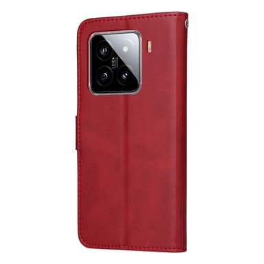 SKALO Xiaomi 15 PU-läder Plånboksfodral - Röd