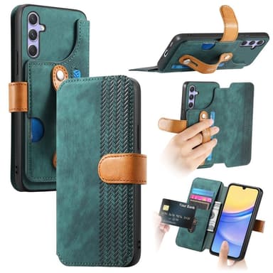 SKALO Samsung A36 5G SW-01 Retro PU-Läder Plånboksfodral - Svart