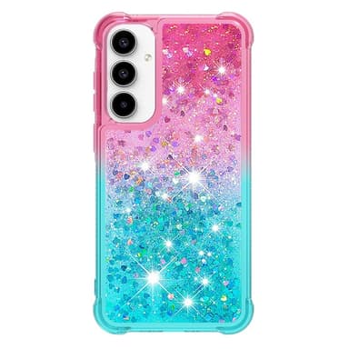 SKALO Samsung A56 5G Kvicksand Glitter Skal - Rosa-Turkos