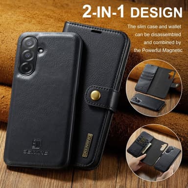 DG MING Samsung A26 5G 2-i-1 Magnet Plånboksfodral - Svart