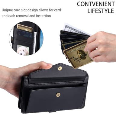 SKALO Samsung A56 5G PU-Läder Envelope Plånboksfodral - Svart