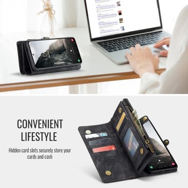 CaseMe Samsung A56 5G 008 BIg Wallet 2in1 Magnet Plånboksfodral - Svart