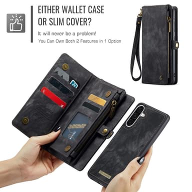 CaseMe Samsung A56 5G 008 BIg Wallet 2in1 Magnet Plånboksfodral - Svart