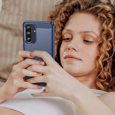 SKALO Samsung A56 5G Armor Carbon Skal - Blå