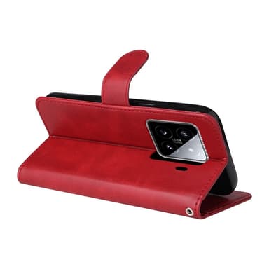 SKALO Xiaomi 15 PU-läder Plånboksfodral - Röd