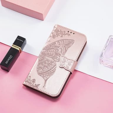 SKALO Nothing Phone (3a) 5G Mandala Butterfly Plånboksfodral - Roséguld