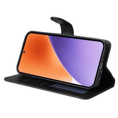 SKALO Xiaomi 15 PU-läder Plånboksfodral - Svart