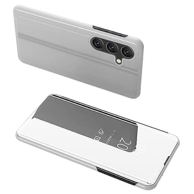 SKALO Samsung A56 5G Clear View Plånboksfodral - Silver