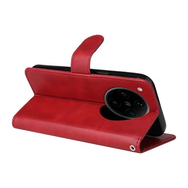SKALO Motorola Moto G15 Power PU-läder Plånboksfodral - Röd