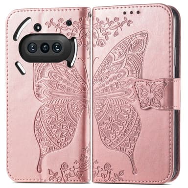 SKALO Nothing Phone (3a) 5G Mandala Butterfly Plånboksfodral - Roséguld