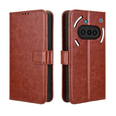 SKALO Nothing Phone (3a) 5G PU-läder Plånboksfodral - Brun - Brun