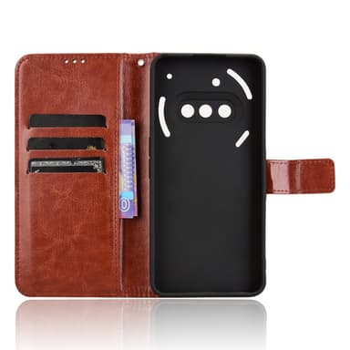SKALO Nothing Phone (3a) 5G PU-läder Plånboksfodral - Brun - Brun