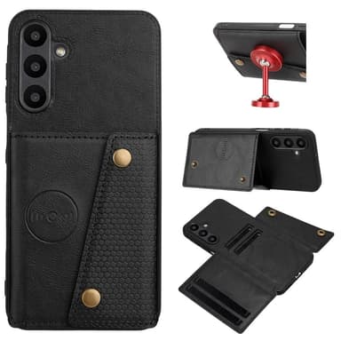SKALO Samsung A26 5G PU-Läder 2-Kortfack Skal - Svart