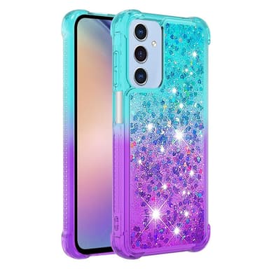 SKALO Samsung A26 5G Kvicksand Glitter Skal - Turkos-Lila