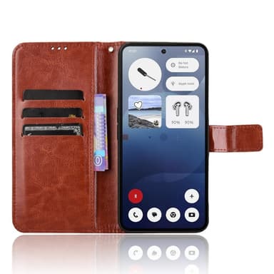 SKALO Nothing Phone (3a) 5G PU-läder Plånboksfodral - Brun - Brun
