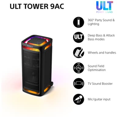 Sony ULT Tower 9AC partyhögtalare (svart)