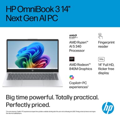 HP OmniBook 3 14" bärbar dator AI 5 340/24/1024