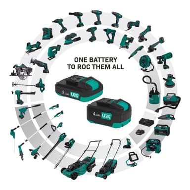 VONROC Batteridriven gräsklippare 20V – 32 cm – Borstlös motor – Inkl. batteri/laddare
