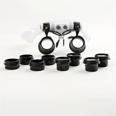 Förstoringsglasögon x25 med LED och utbytbara linser