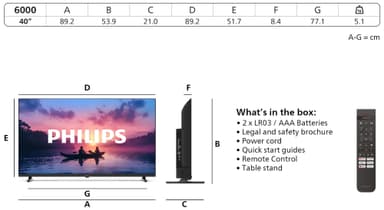 Philips 40” PFS6000 FHD LED Smart TV (2025)