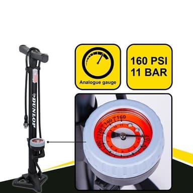 Dunlop Cykelpump med Tryckmätare