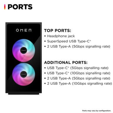 HP OMEN 35L GT16-0850no R7-8700F/16/1TB/5070 stationä dator för gaming