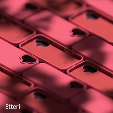 Etteri silikonskal till iPhone 16 Plus med hål för handledsrem - Hallon
