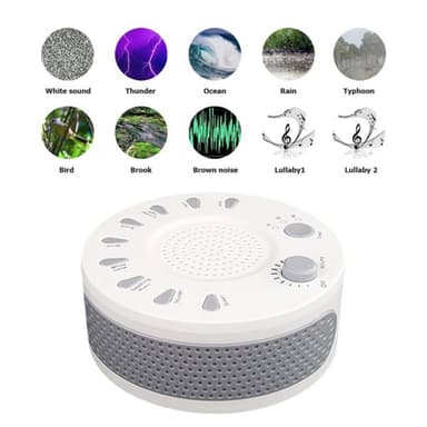 Sleep Easy White Noise Machine med 9 avkopplande ljudlägen