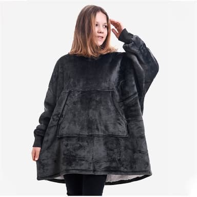 Oversized Hoodie till Barn - Mörkgrå (84cm)