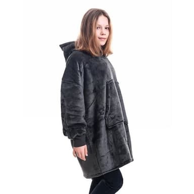 Oversized Hoodie till Barn - Mörkgrå (84cm)