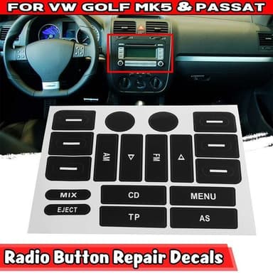 Högkvalitativa reparationsdekaler för AC-knappar i Volkswagen Golf MK5/Passat