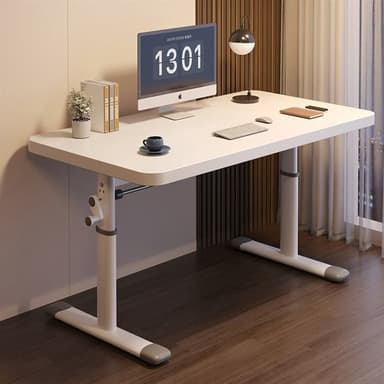 Vitt Höj och Sänkbart Skrivbord 80cm