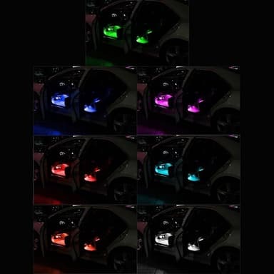 4-i-1 LED-belysning till Bilgolv (RGB Neon) - Ljud- & fjärrkontroll