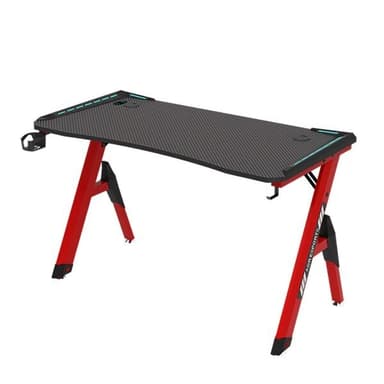 Gamingbord med RGB - Svart med röda ben