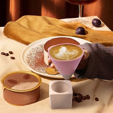 Konformad mugg med ställ - Rosa