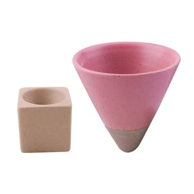Konformad mugg med ställ - Rosa