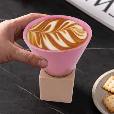 Konformad mugg med ställ - Rosa