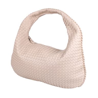 Flätad handväska i veganskt läder med stilren design - Rosa