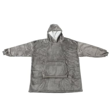 Oversize hoodie filt i ultramjuk fleece - grå