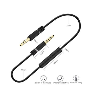 3,5mm Audiokabel med mikrofon/volymkontroll