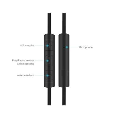 3,5mm Audiokabel med mikrofon/volymkontroll
