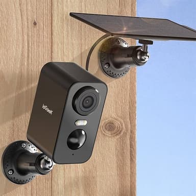 ieGeek trådlös övervakningskamera 3MP med solcellsladdning och tvåvägskommunikation – Svart