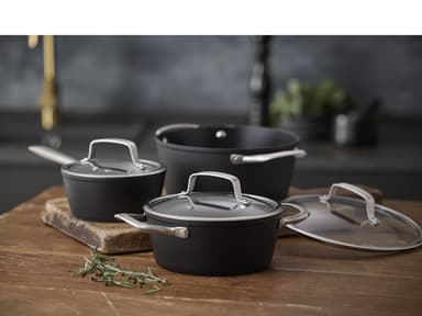 Pillivuyt Gourmet Grytset med glaslock Svart