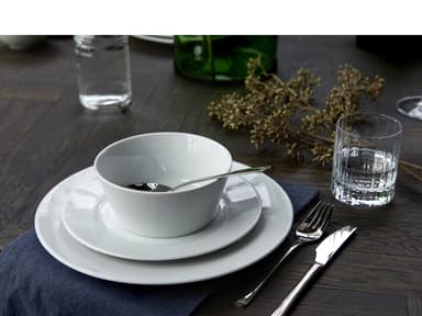 Pillivuyt Eventail Flat plate with rim Dia 22 cm White