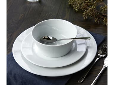 Pillivuyt Eventail Flat plate with rim Dia 22 cm White