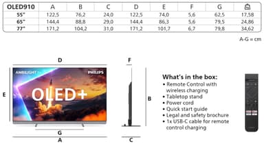 Philips 65” OLED910 4K OLED Smart TV (2025)