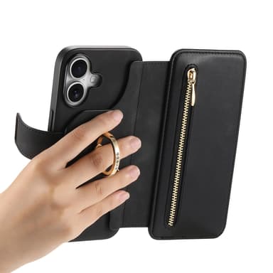Plånboksfodral med ring och stativ för Samsung S24