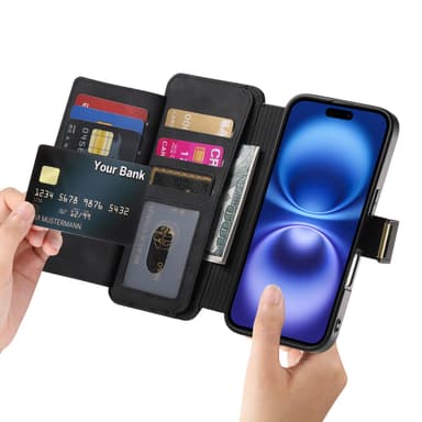 Plånboksfodral med ring och stativ för Samsung S24