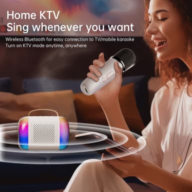 Y5-Dubbelmikrofon Karaoke-maskin med Bluetooth-högtalare